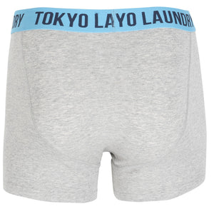 Copperfield Boxer Shorts Set in Light Grey Marl / Midnight Blue - Tokyo Laundry