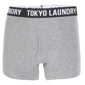 Copperfield Boxer Shorts Set in Mid Grey Marl / Black - Tokyo Laundry