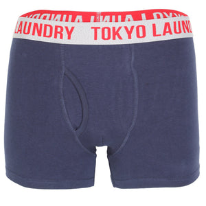 Copperfield Boxer Shorts Set in Light Grey Marl / Midnight Blue - Tokyo Laundry