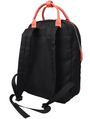 Coral Pop Backpack with Contrast Grab Handles In Coral - Tokyo Laundry