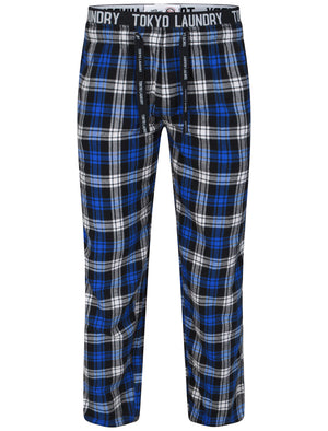 Brush Flannel Lounge Pants in Blue Check - Tokyo Laundry