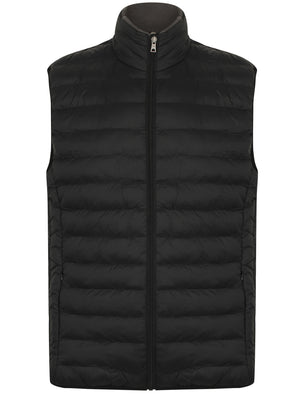 Couloir Quilted Puffer Gilet with Fleece Lined Collar in Black - Tokyo Laundry