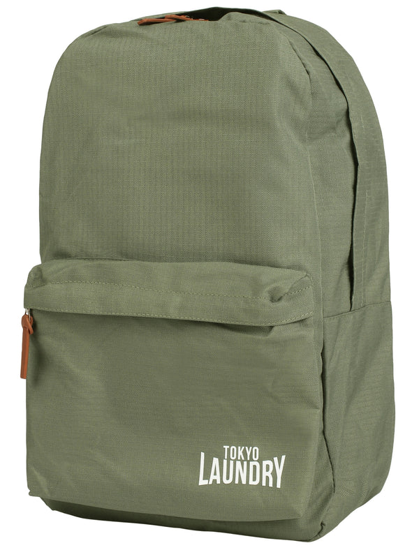 Cross Avenue Canvas Backpack In Khaki - Tokyo Laundry