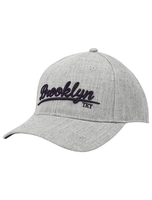 Cyrus Embroidered Cap in Light Grey Marl - Tokyo Laundry