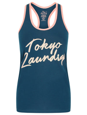 Dahlia Racer Tank Top Underwear Set in Sailor Blue / Bridal Rose - Tokyo Laundry