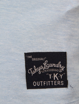 Dala Flocked Motif T-Shirt in Cashmere Blue - Tokyo Laundry