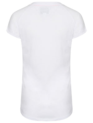 Dala Flocked Motif T-Shirt in Optic White - Tokyo Laundry