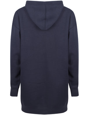 Damarias Longline Pullover Hoodie In Eclipse Blue - Tokyo Laundry