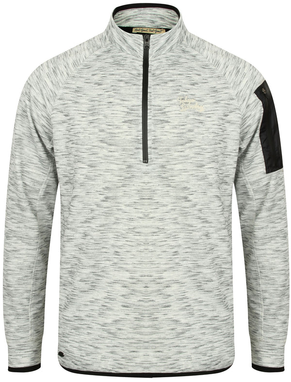 Darowen Peaks Spacedye Pullover Hoodie with Zip Collar in Eggshell - Tokyo Laundry