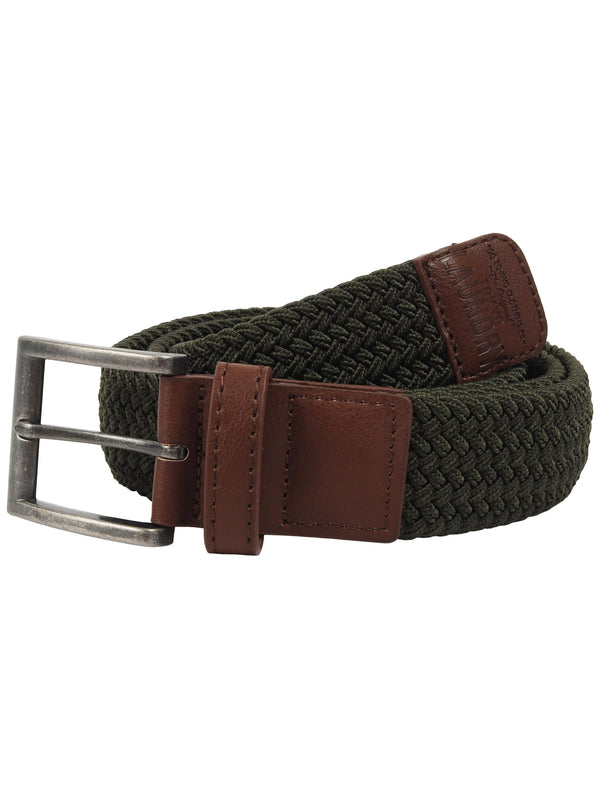 Davinci Plaited Cord Woven Belt In Khaki - Tokyo Laundry