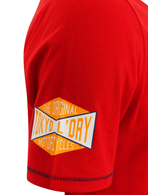 Daytona Racing Motif Cotton T-Shirt In Formula One Red - Tokyo Laundry