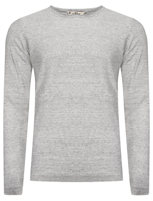 Decadence Crew Neck Reverse Knit Jumper in Light Grey Slub - Tokyo Laundry