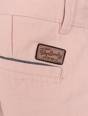 Delgada Cotton Ottoman Chino Shorts In Adobe Rose - Tokyo Laundry