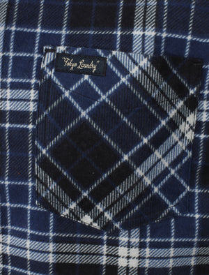 Denshaw Checked Cotton Flannel Shirt In Blue Depths - Tokyo Laundry