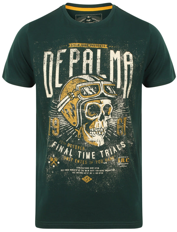 Depalma Motif Cotton Crew Neck T-Shirt In Spruce - Tokyo Laundry