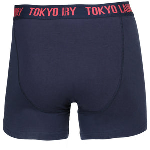 Deptford Boxer Shorts Set in Midnight Blue / Paradise Pink - Tokyo Laundry