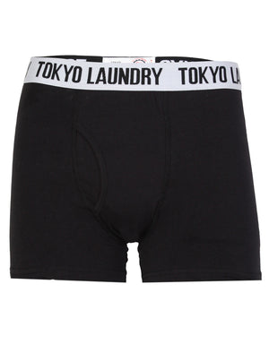 Tokyo Laundry Desoto Cove Sports Boxer Shorts ( 2 Pack) Black & Raspberry Sorbet