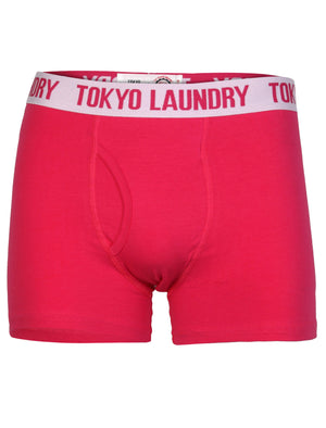 Tokyo Laundry Desoto Cove Sports Boxer Shorts ( 2 Pack) Black & Raspberry Sorbet