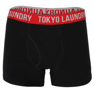 Dewport ( 2 Pack) Boxer Shorts Set in Black / Tokyo Red - Tokyo Laundry
