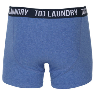 Dewport ( 2 Pack) Boxer Shorts Set in Oxblood / Cornflower Blue Marl - Tokyo Laundry
