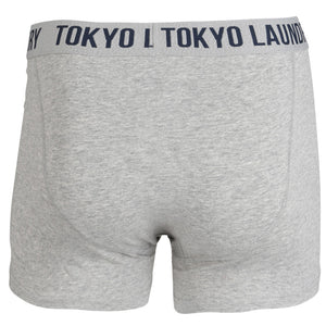 Dewport ( 2 Pack) Boxer Shorts Set in Light Grey Marl / Optic White - Tokyo Laundry