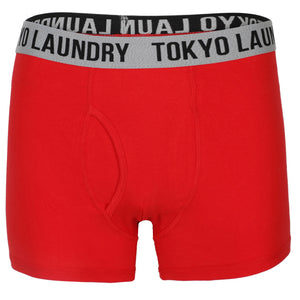 Dewport ( 2 Pack) Boxer Shorts Set in Black / Tokyo Red - Tokyo Laundry