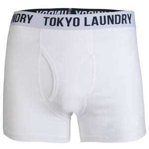 Dewport ( 2 Pack) Boxer Shorts Set in Light Grey Marl / Optic White - Tokyo Laundry