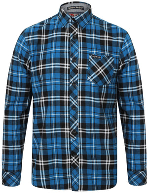 Dieppe Cotton Flannel Checked Shirt In Blue - Tokyo Laundry