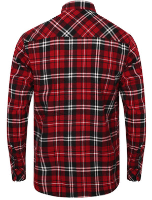 Dieppe Cotton Flannel Checked Shirt In Red Dahlia - Tokyo Laundry