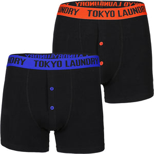 Doddington Boxer Shorts in Fire Orange / Deep Blue - Tokyo Laundry