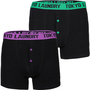 Doddington Boxer Shorts in Simply Green / Dewberry - Tokyo Laundry