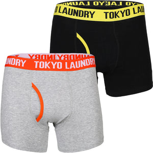 Dormer Boxer Shorts in Buttercup / Fire Orange - Tokyo Laundry