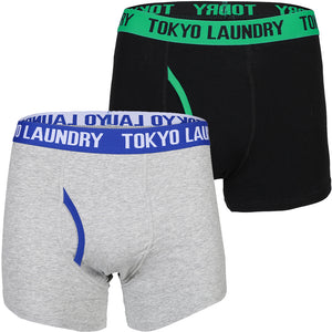 Dormer Boxer Shorts in Simply Green / Deep Blue - Tokyo Laundry