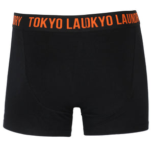 Dovehouse Neon Boxer Shorts Set in Fire Orange / Deep Blue - Tokyo Laundry