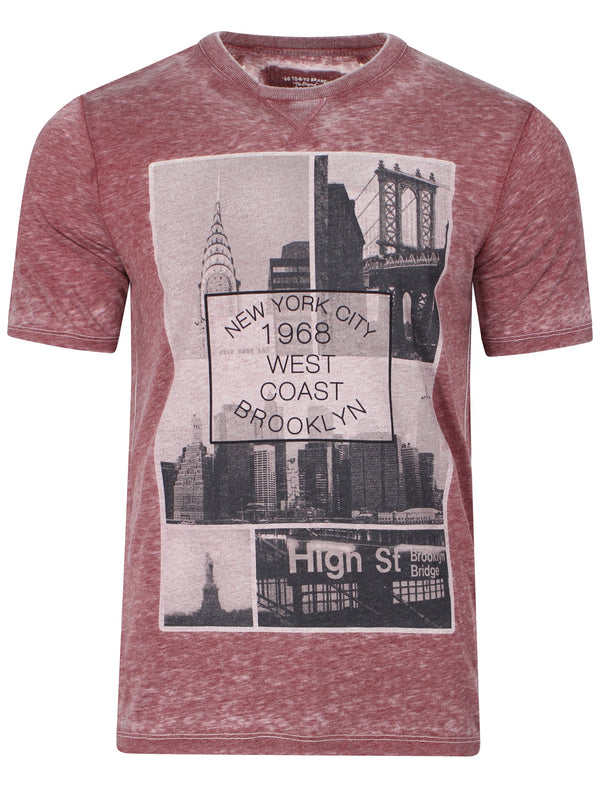 Downtown Brooklyn T-shirt in Oxblood - Tokyo Laundry