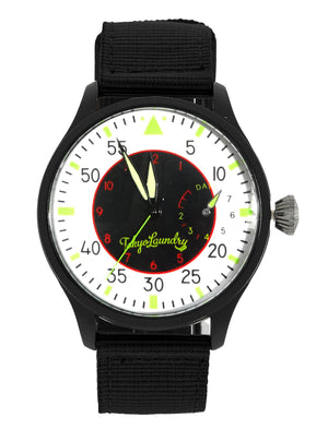 Doyle Military Style Analogue Watch in Black / White  - Tokyo Laundry