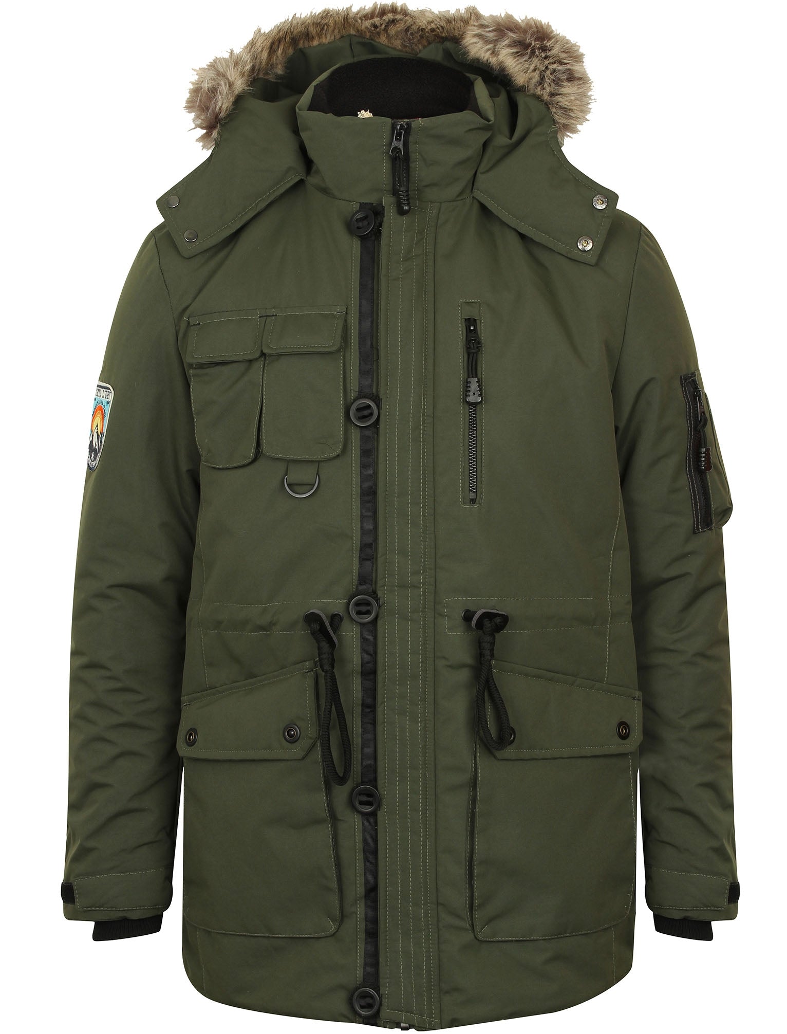 Drayton Utility Parka Coat in Green Tokyo Laundry
