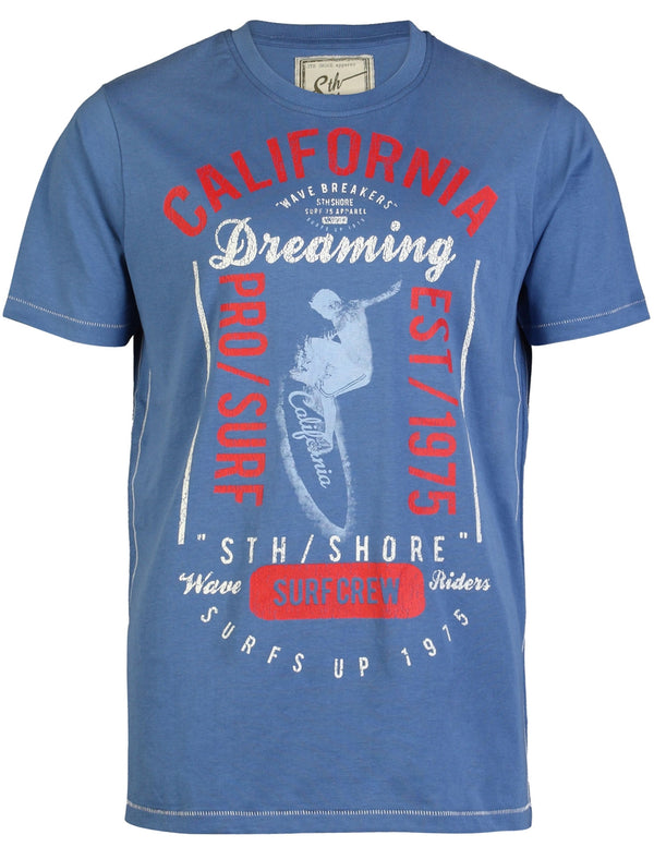 South Shore Dreamer Crew Neck T-Shirt in Federal Blue