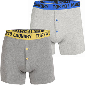 Dunbridge (2 Pack) Boxer Shorts Set in Ocean / Yellow - Tokyo Laundry
