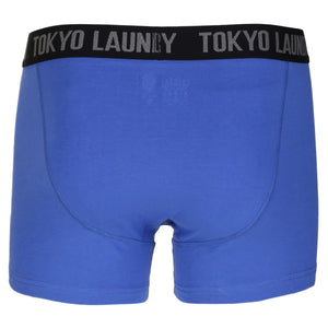 Dunton (2 Pack) Boxer Shorts Set in Blue / Fire Orange - Tokyo Laundry