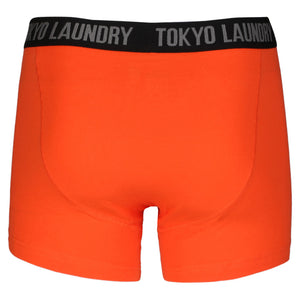 Dunton (2 Pack) Boxer Shorts Set in Blue / Fire Orange - Tokyo Laundry