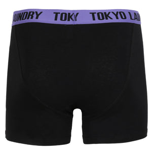 Durnford Boxer Shorts Set in Purple Opulence / Virdian Green - Tokyo Laundry