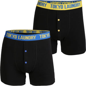 Eaglet (2 Pack) Boxer Shorts Set in Ocean / Yellow - Tokyo Laundry