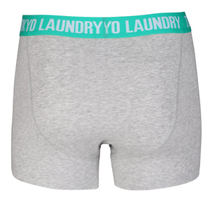 Earlham (2 Pack) Boxer Shorts Set in Russet Orange / Green - Tokyo Laundry
