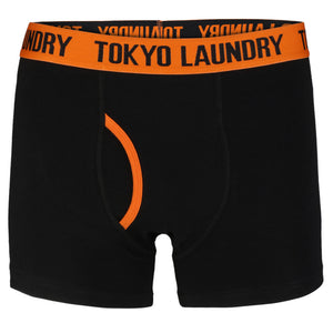 Earlham (2 Pack) Boxer Shorts Set in Russet Orange / Green - Tokyo Laundry