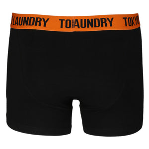 Earlham (2 Pack) Boxer Shorts Set in Russet Orange / Green - Tokyo Laundry