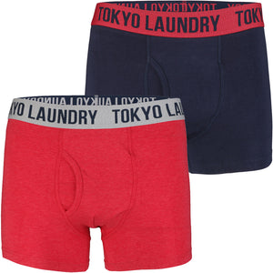 Earsby (2 Pack) Boxer Shorts Set in Navy / Tokyo Red - Tokyo Laundry