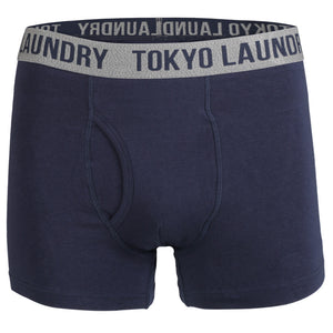 Earsby (2 Pack) Boxer Shorts Set in Navy / Mid Grey Marl - Tokyo Laundry