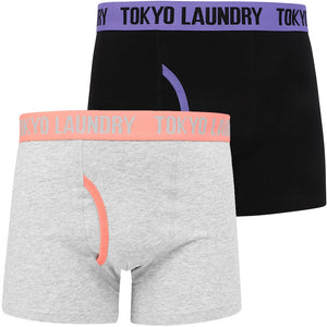 Eastford 2 (2 Pack) Boxer Shorts Set in Purple Opulence / Fusion Coral - Tokyo Laundry