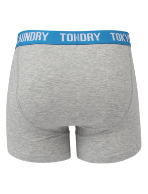 Eastford (2 Pack) Boxer Shorts Set in Dark Peach / Blue Moon - Tokyo Laundry